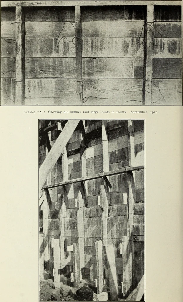 An illustration from Special report of the Merchants' Association Bureau of Inspection : showing difficulties encountered with specifications in work on public buildings, 1910, leaf 7