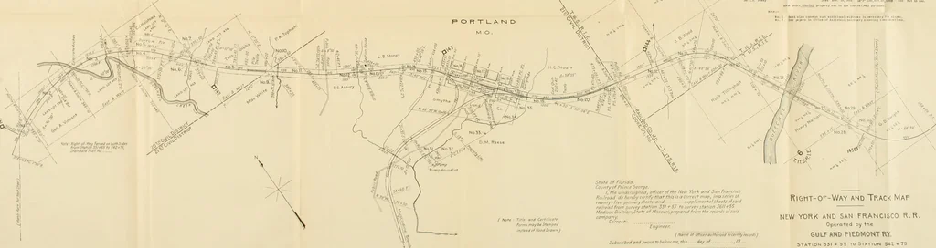 An illustration from Specifications for maps and profiles as prescribed by the Interstate Commerce Commission : in accordance with section 19A of the act to regulate commerce, 1914, leaf 32