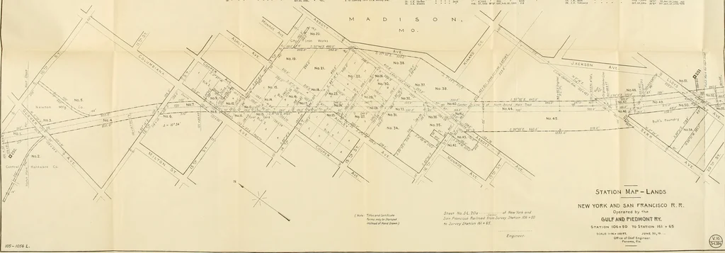 An illustration from Specifications for maps and profiles as prescribed by the Interstate Commerce Commission : in accordance with section 19A of the act to regulate commerce, 1914, leaf 36