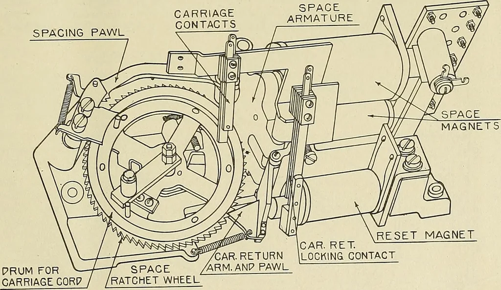 An illustration from Specifications for the multiplex printing telegraph system : theory and operation, 1920, leaf 128