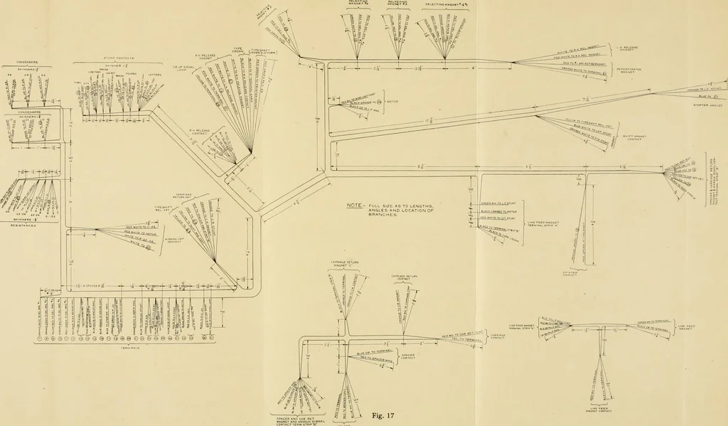 An illustration from Specifications for the multiplex printing telegraph system : theory and operation, 1920, leaf 144
