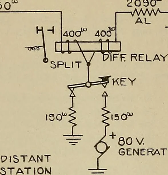 An illustration from Specifications for the multiplex printing telegraph system : theory and operation, 1920, leaf 17