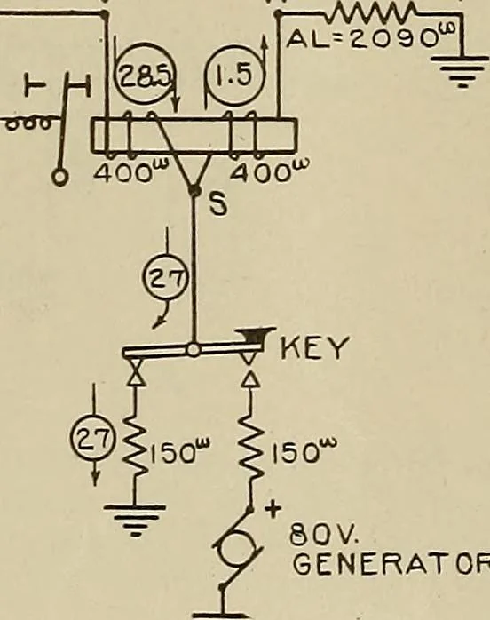 An illustration from Specifications for the multiplex printing telegraph system : theory and operation, 1920, leaf 17