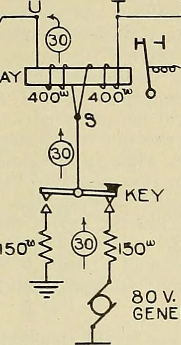 An illustration from Specifications for the multiplex printing telegraph system : theory and operation, 1920, leaf 18