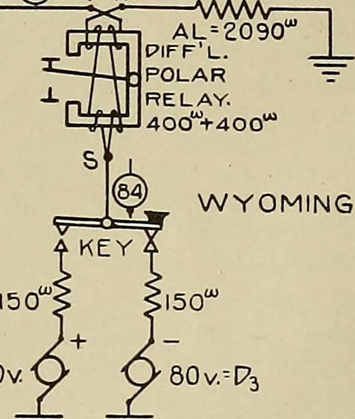 An illustration from Specifications for the multiplex printing telegraph system : theory and operation, 1920, leaf 19