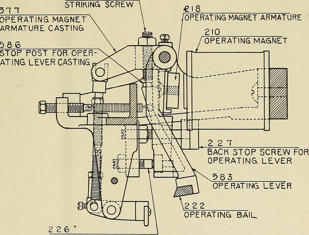 An illustration from Specifications for the multiplex printing telegraph system : theory and operation, 1920, leaf 224
