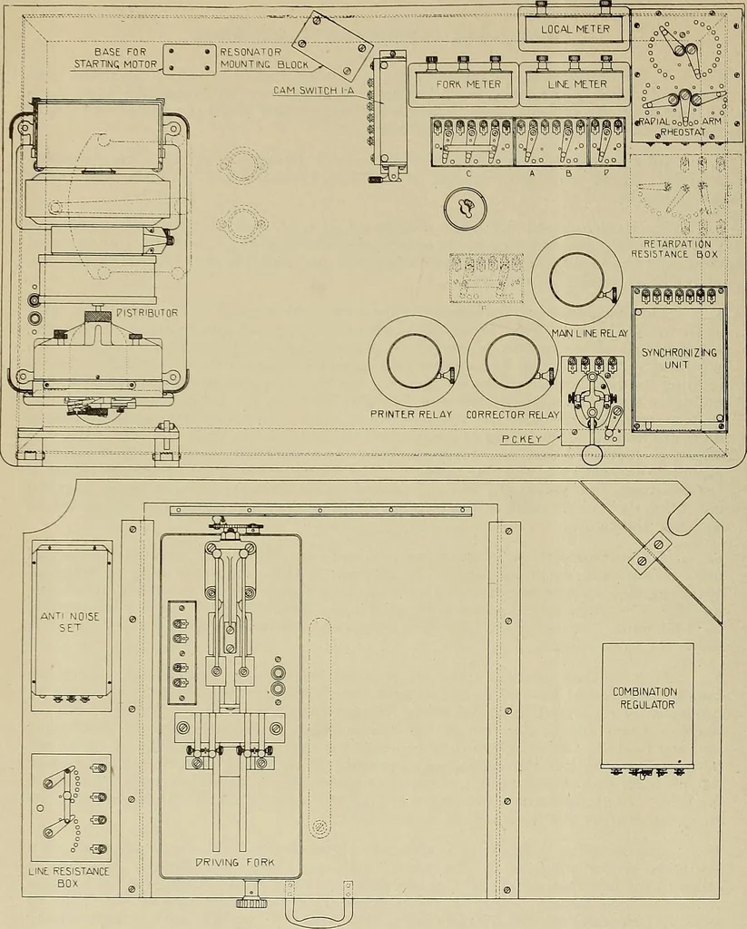 An illustration from Specifications for the multiplex printing telegraph system : theory and operation, 1920, leaf 283