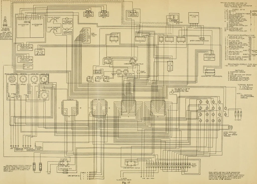An illustration from Specifications for the multiplex printing telegraph system : theory and operation, 1920, leaf 308