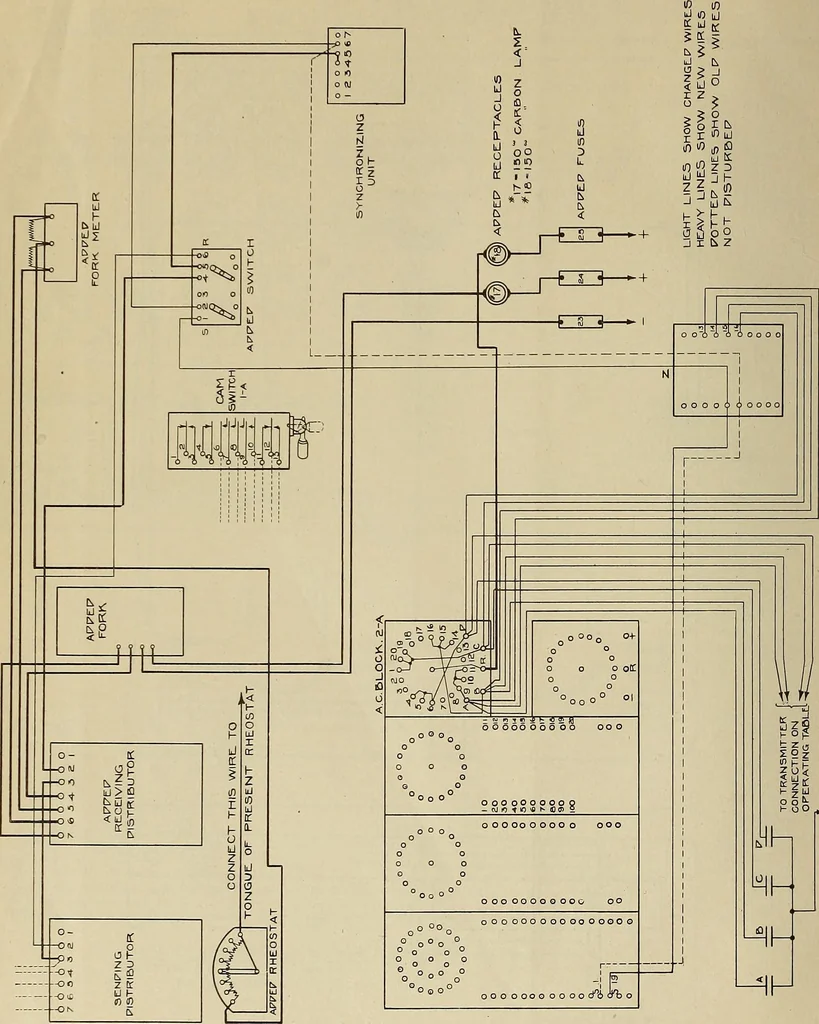 An illustration from Specifications for the multiplex printing telegraph system : theory and operation, 1920, leaf 313