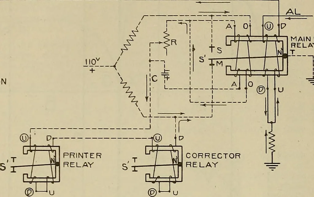 An illustration from Specifications for the multiplex printing telegraph system : theory and operation, 1920, leaf 51