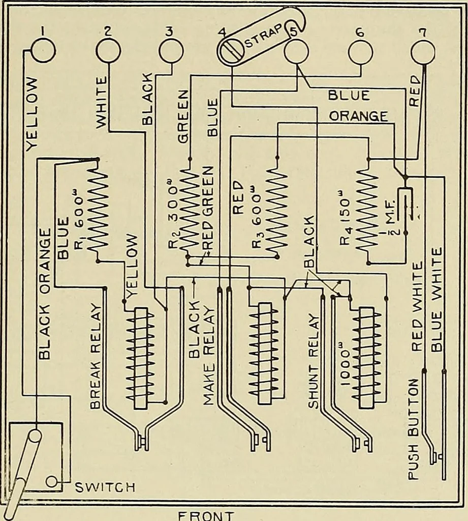 An illustration from Specifications for the multiplex printing telegraph system : theory and operation, 1920, leaf 54