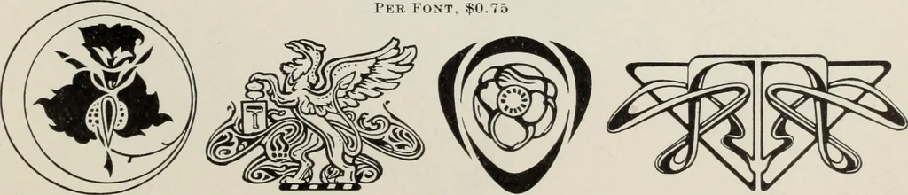 An illustration from Specimen book and catalog : a price list of printers' supplies .., 1907, leaf 188