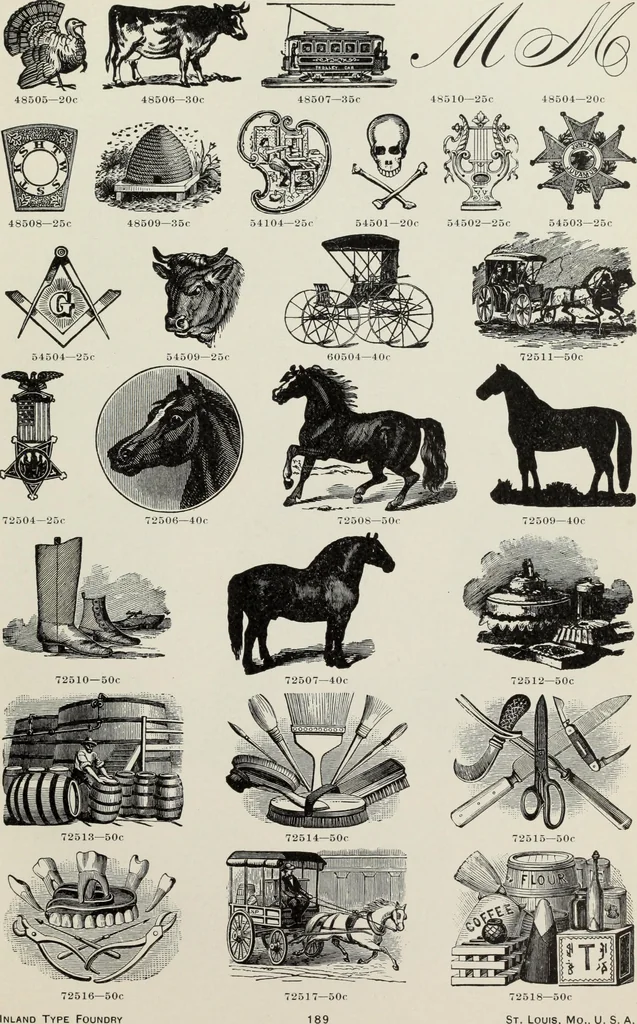 An illustration from Specimen book and catalog : a price list of printers' supplies .., 1907, leaf 196