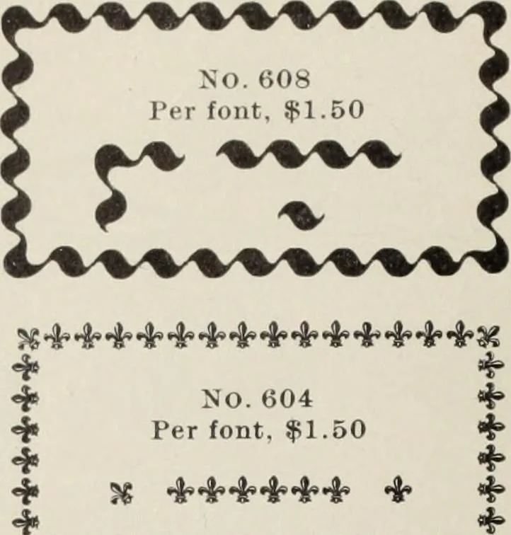 An illustration from Specimen book and catalog : a price list of printers' supplies .., 1907, leaf 203