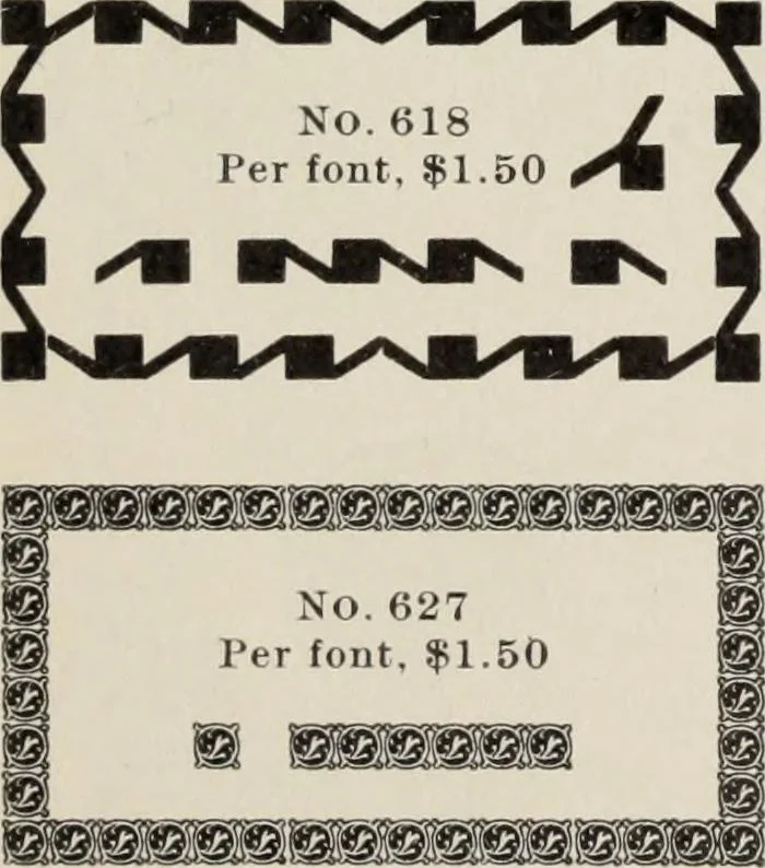 An illustration from Specimen book and catalog : a price list of printers' supplies .., 1907, leaf 203