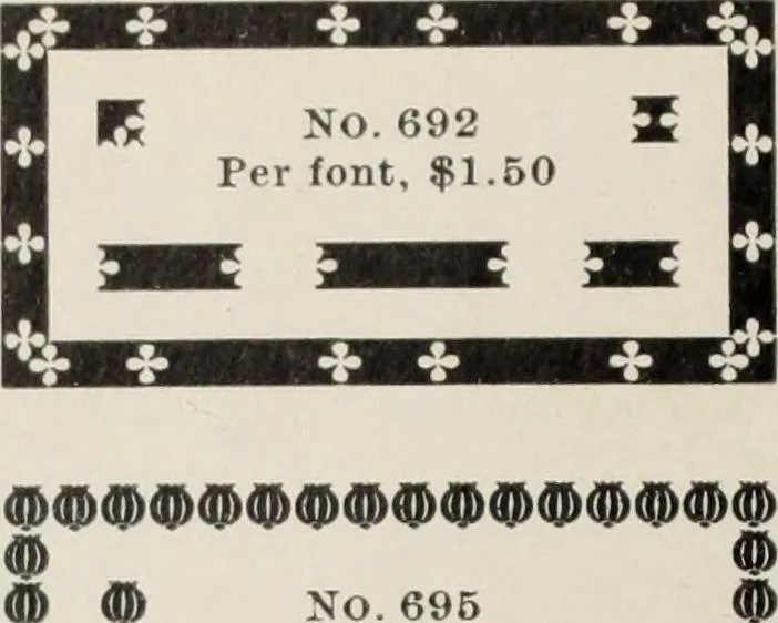 An illustration from Specimen book and catalog : a price list of printers' supplies .., 1907, leaf 205