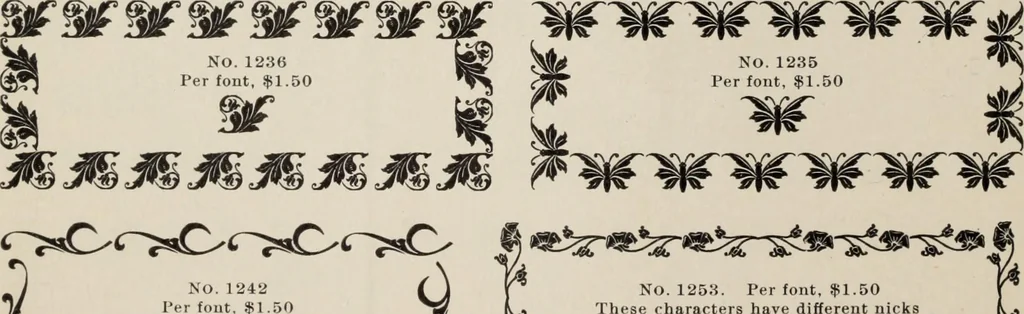 An illustration from Specimen book and catalog : a price list of printers' supplies .., 1907, leaf 207