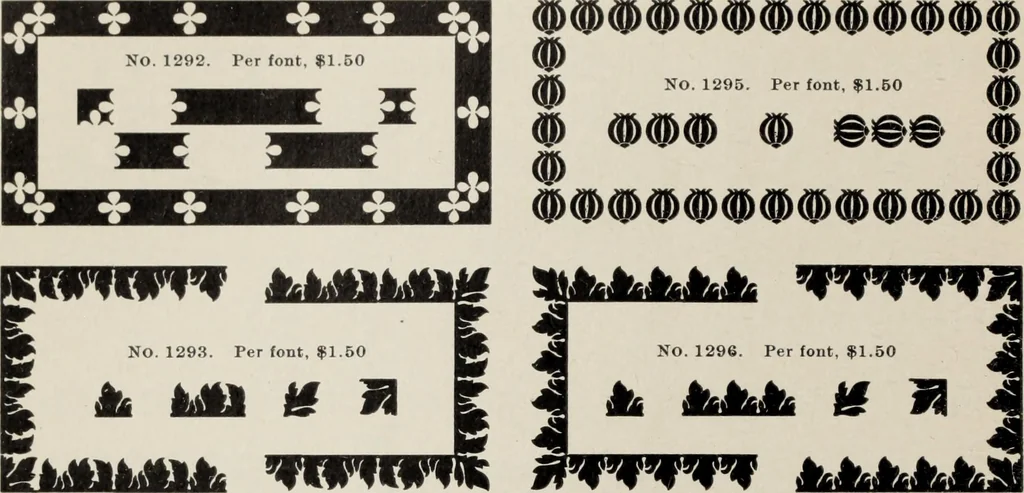 An illustration from Specimen book and catalog : a price list of printers' supplies .., 1907, leaf 209