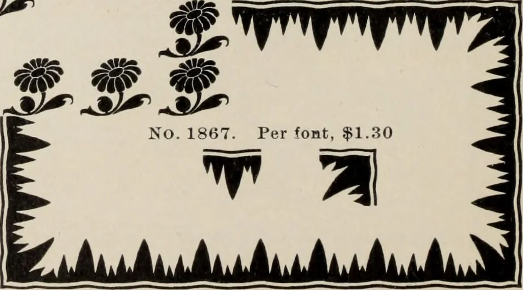 An illustration from Specimen book and catalog : a price list of printers' supplies .., 1907, leaf 211
