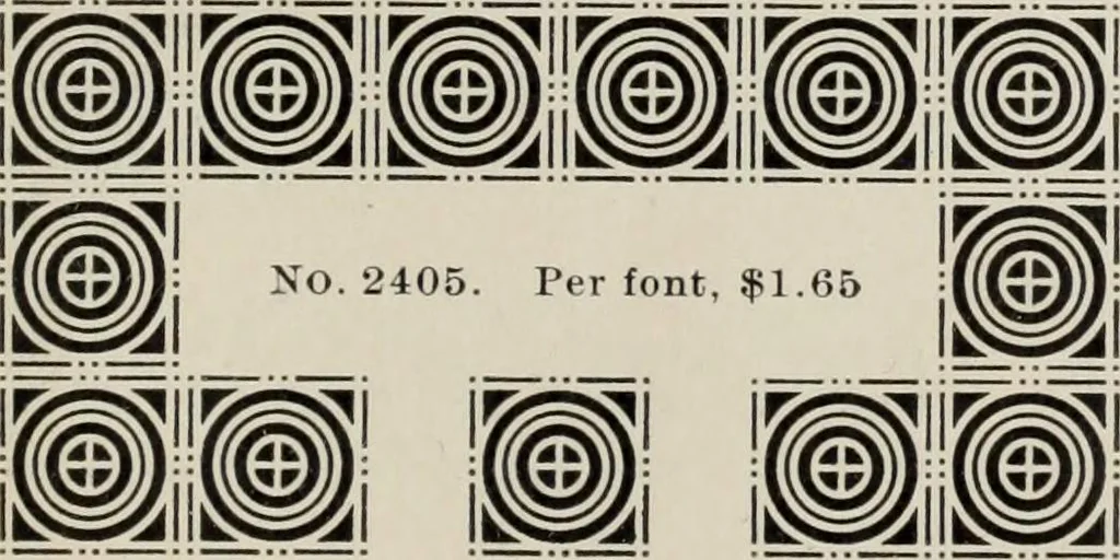 An illustration from Specimen book and catalog : a price list of printers' supplies .., 1907, leaf 216