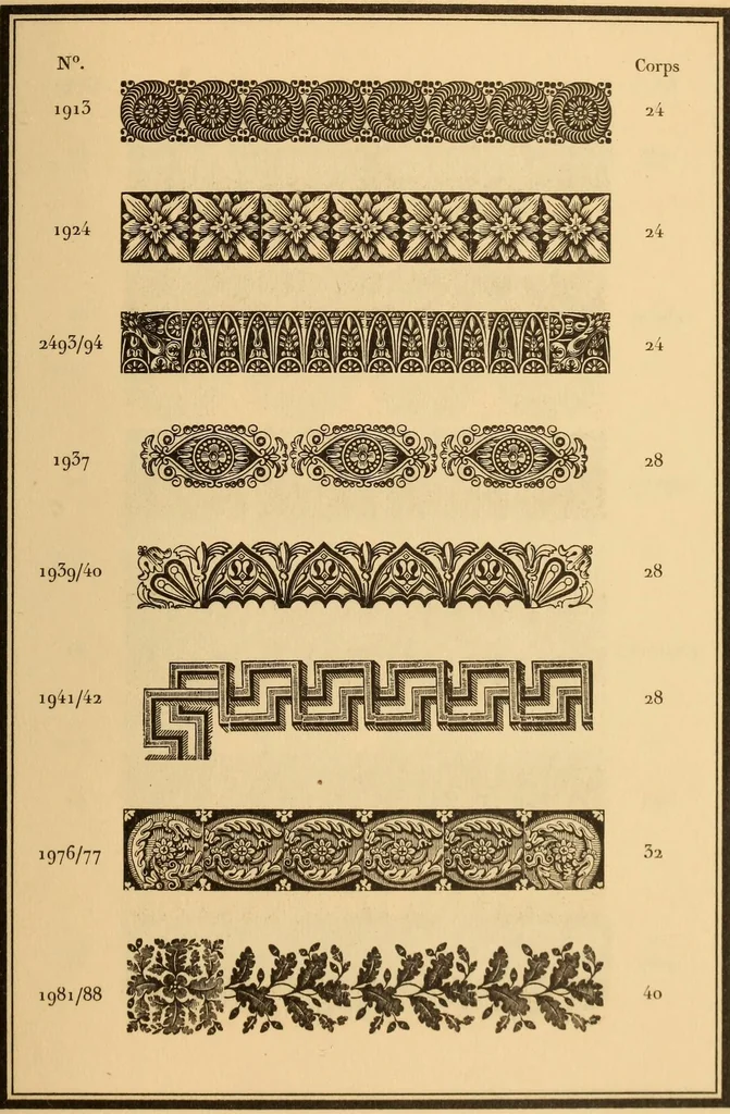 An illustration from Specimen des caractères de la fonderie de N. P. Gando à Paris et de son fils Th. S. Gando à Bruxelles, 1917, leaf 181