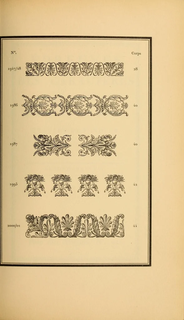An illustration from Specimen des caractères de la fonderie de N. P. Gando à Paris et de son fils Th. S. Gando à Bruxelles, 1917, leaf 61