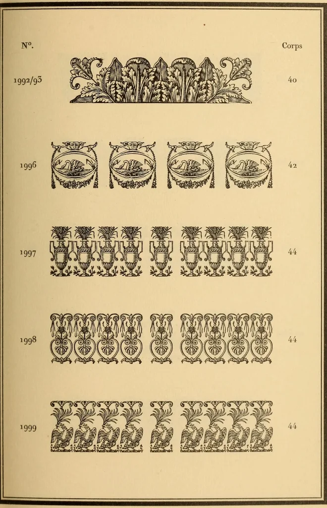 An illustration from Specimen des caractères de la fonderie de N. P. Gando à Paris et de son fils Th. S. Gando à Bruxelles, 1917, leaf 85