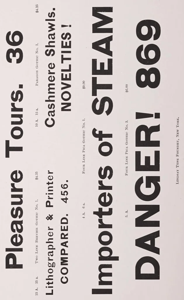 An illustration from Specimen of printing types made by the Lindsay type foundry ..., 1890, leaf 119