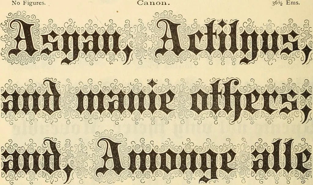 An illustration from [Specimens in the printing office of Francis Hart & Co., New York], 1877, leaf 61