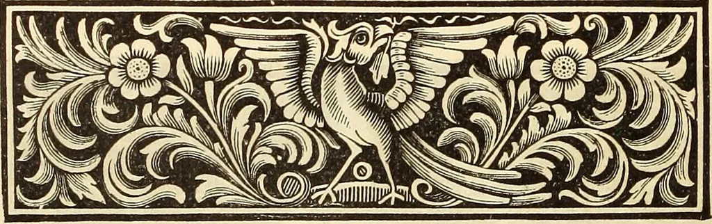 An illustration from [Specimens in the printing office of Francis Hart & Co., New York], 1877, leaf 85