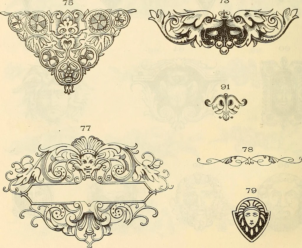 An illustration from [Specimens in the printing office of Francis Hart & Co., New York], 1877, leaf 89
