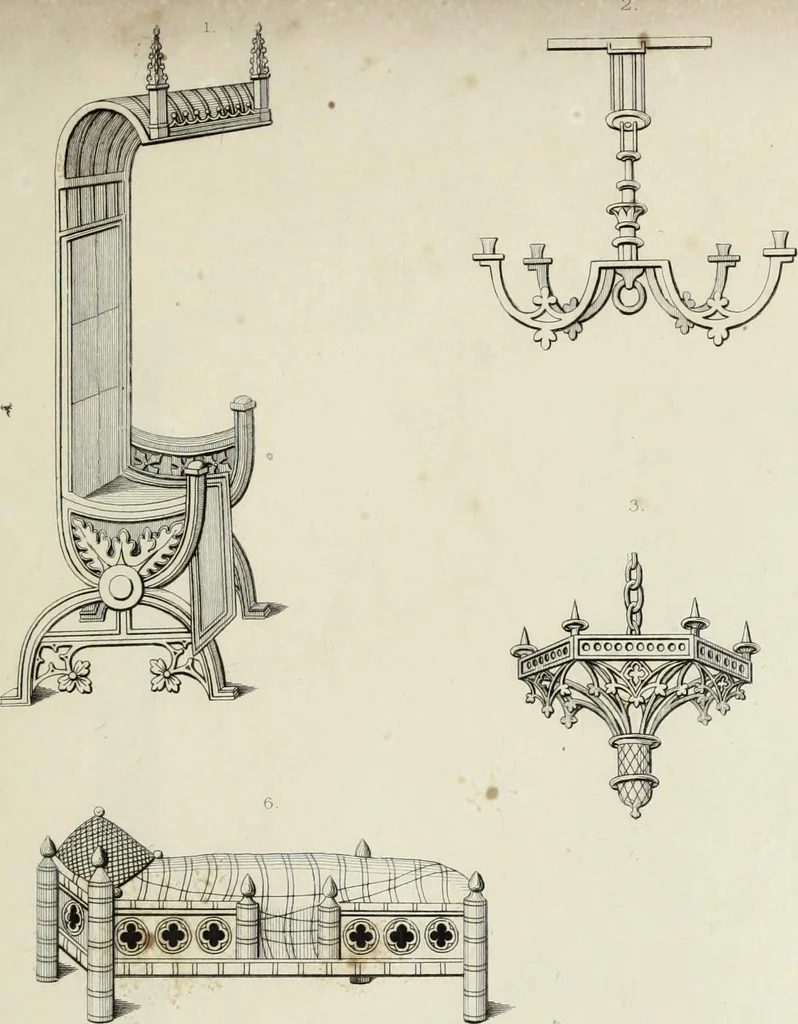 An illustration from Specimens of ancient furniture drawn from existing authorities, 1836, leaf 104