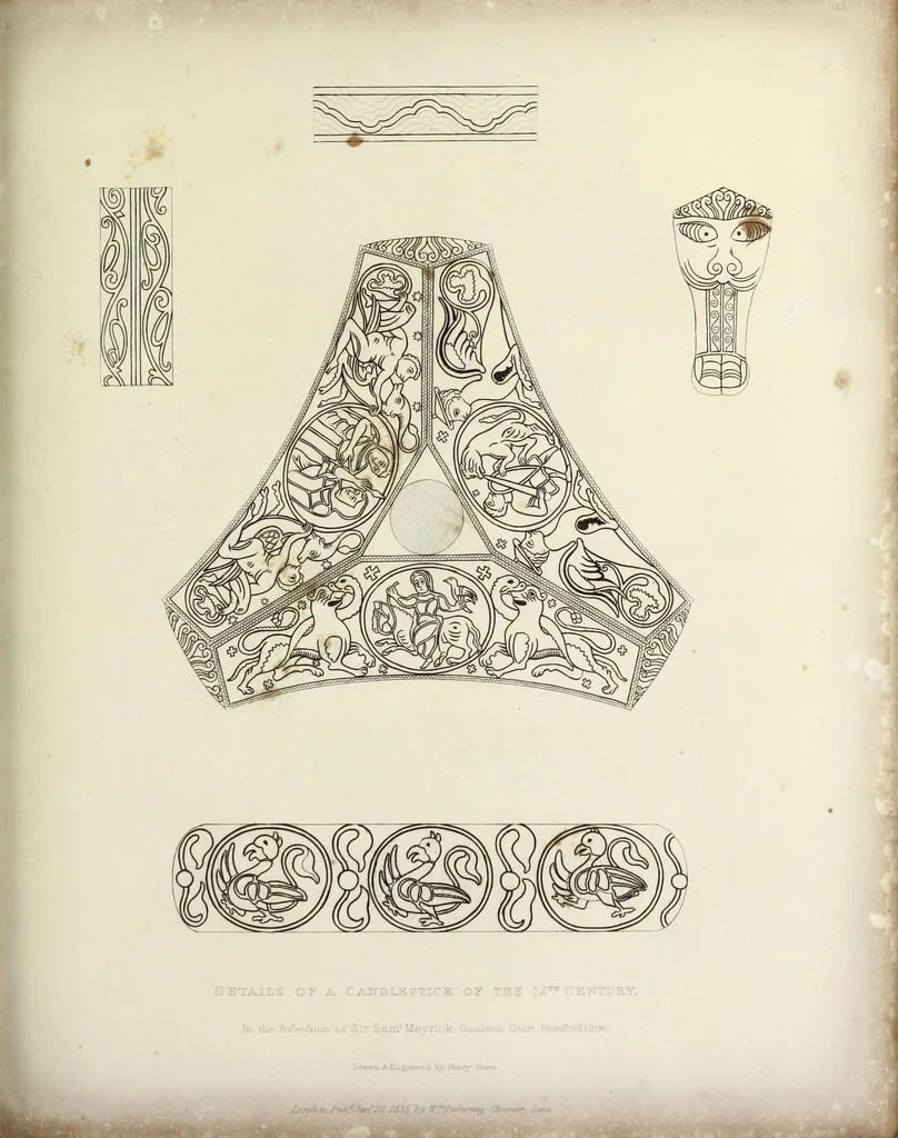 An illustration from Specimens of ancient furniture drawn from existing authorities, 1836, leaf 136