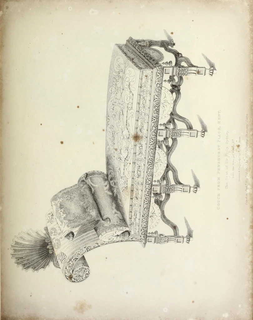 An illustration from Specimens of ancient furniture drawn from existing authorities, 1836, leaf 44