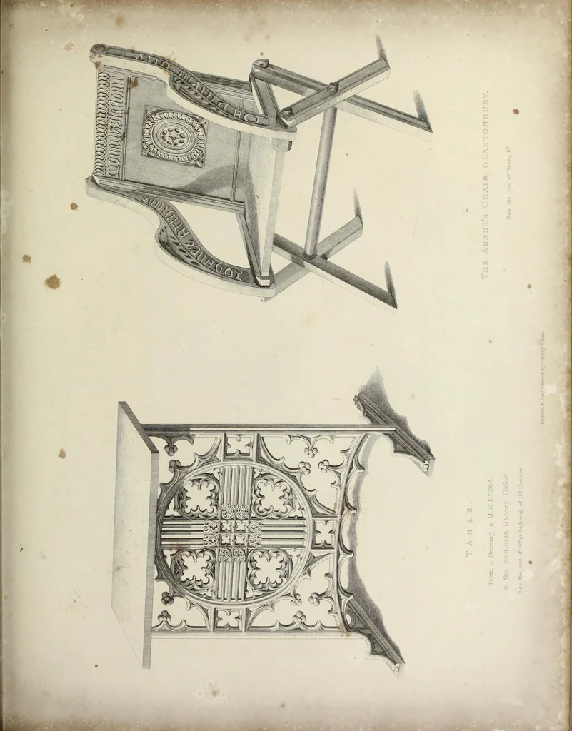 An illustration from Specimens of ancient furniture drawn from existing authorities, 1836, leaf 52