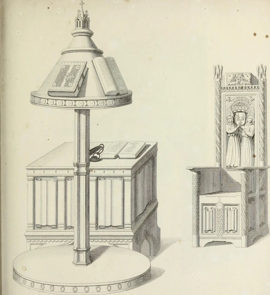 An illustration from Specimens of ancient furniture drawn from existing authorities, 1836, leaf 54