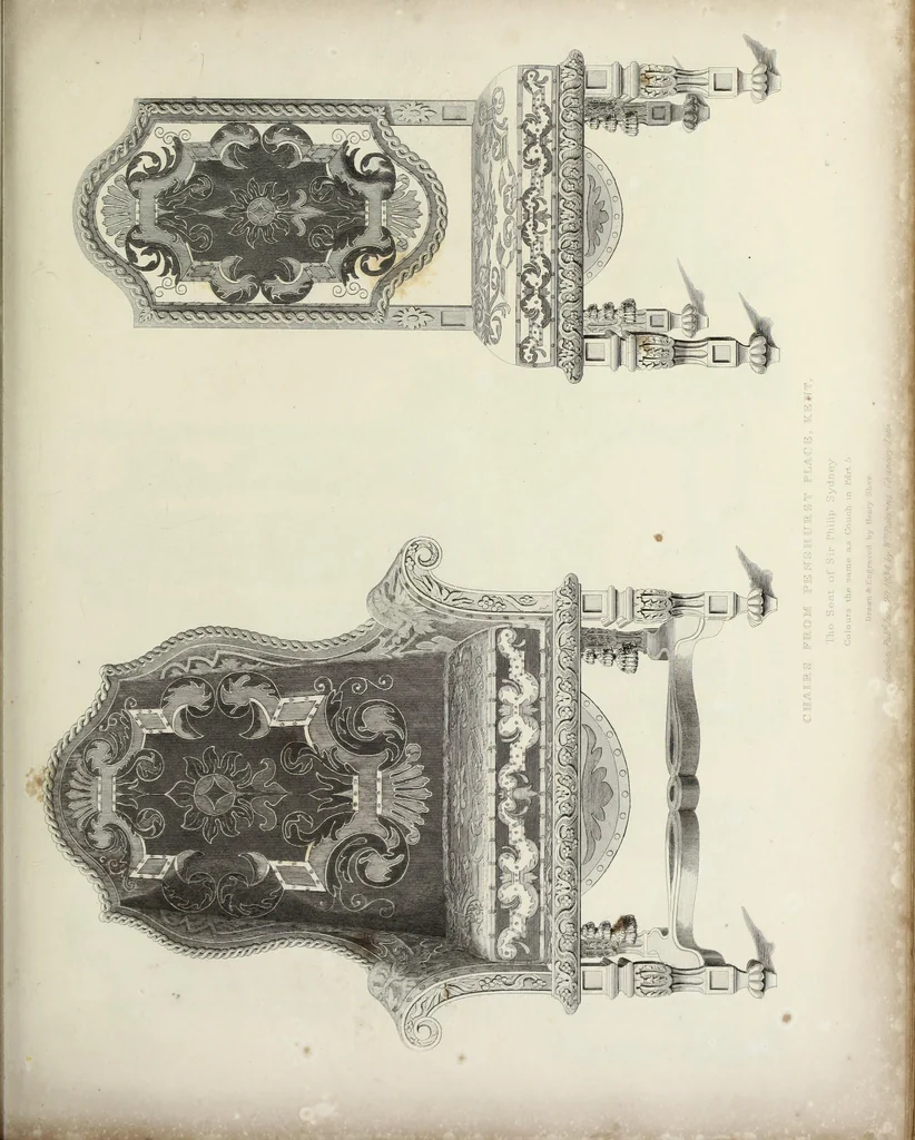 An illustration from Specimens of ancient furniture drawn from existing authorities, 1836, leaf 64