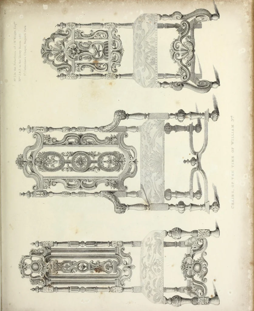 An illustration from Specimens of ancient furniture drawn from existing authorities, 1836, leaf 66