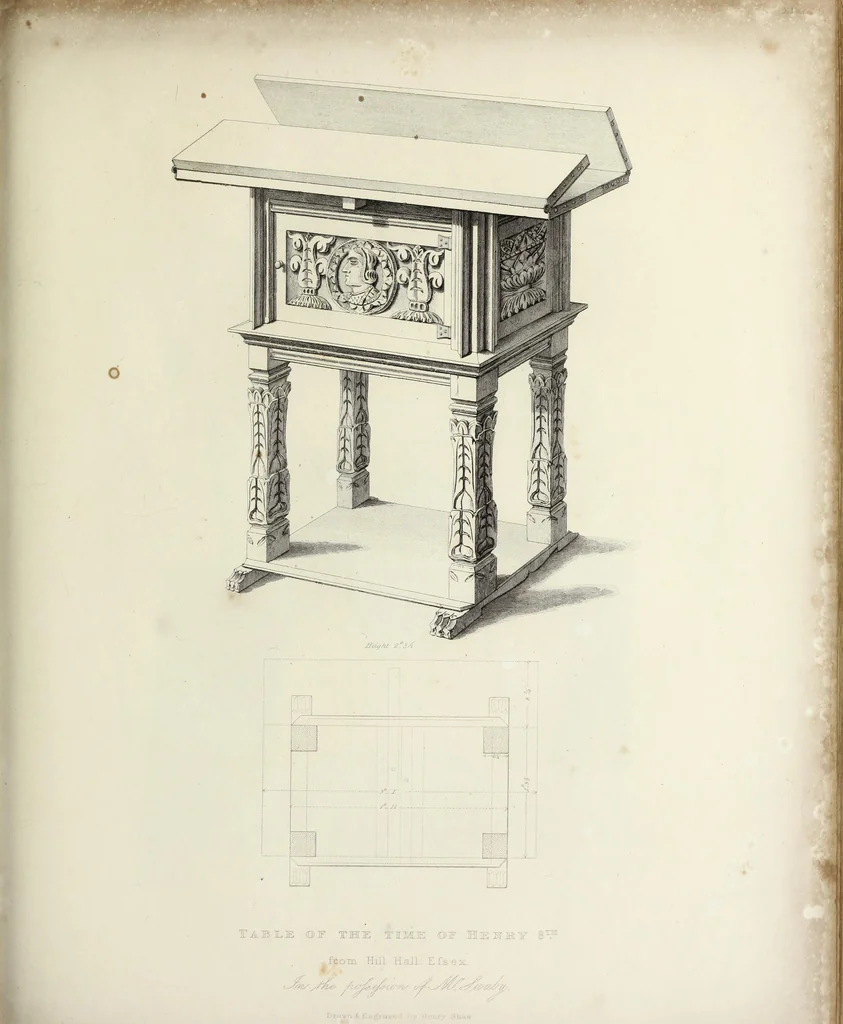 An illustration from Specimens of ancient furniture drawn from existing authorities, 1836, leaf 72