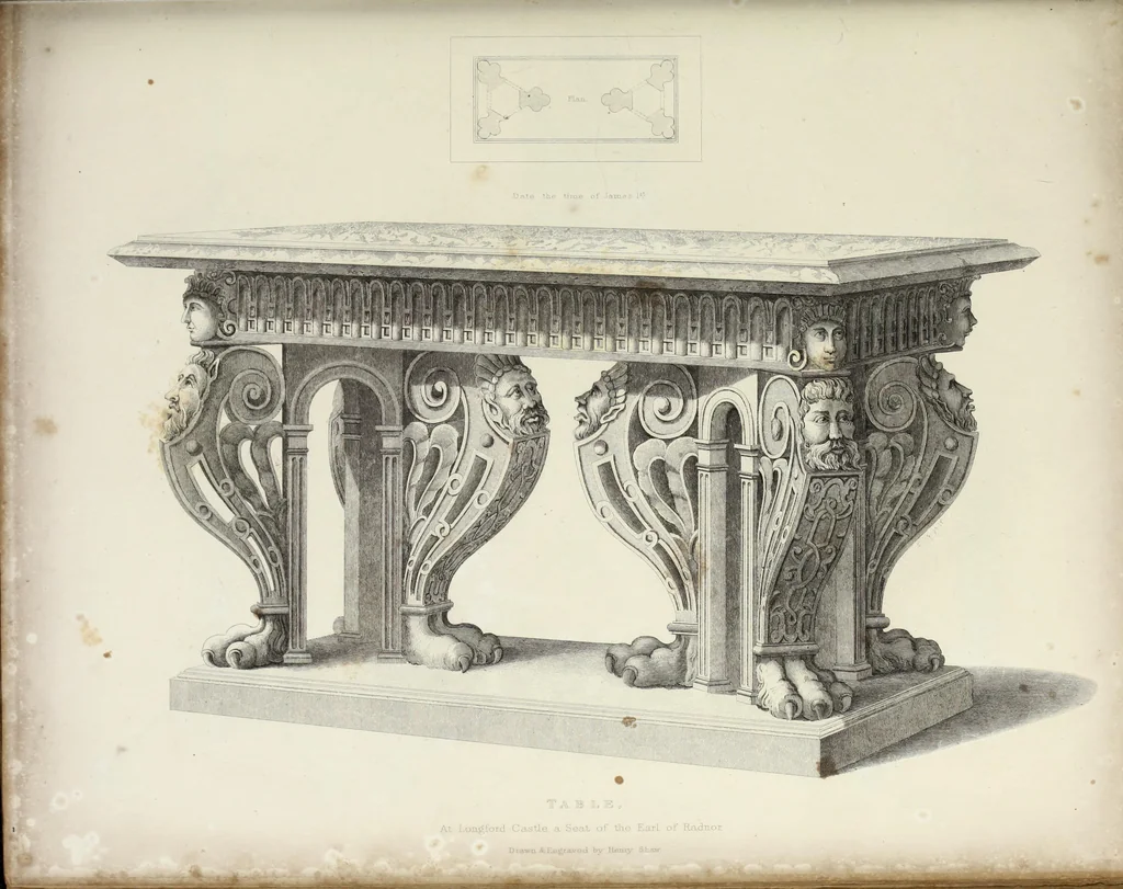 An illustration from Specimens of ancient furniture drawn from existing authorities, 1836, leaf 76