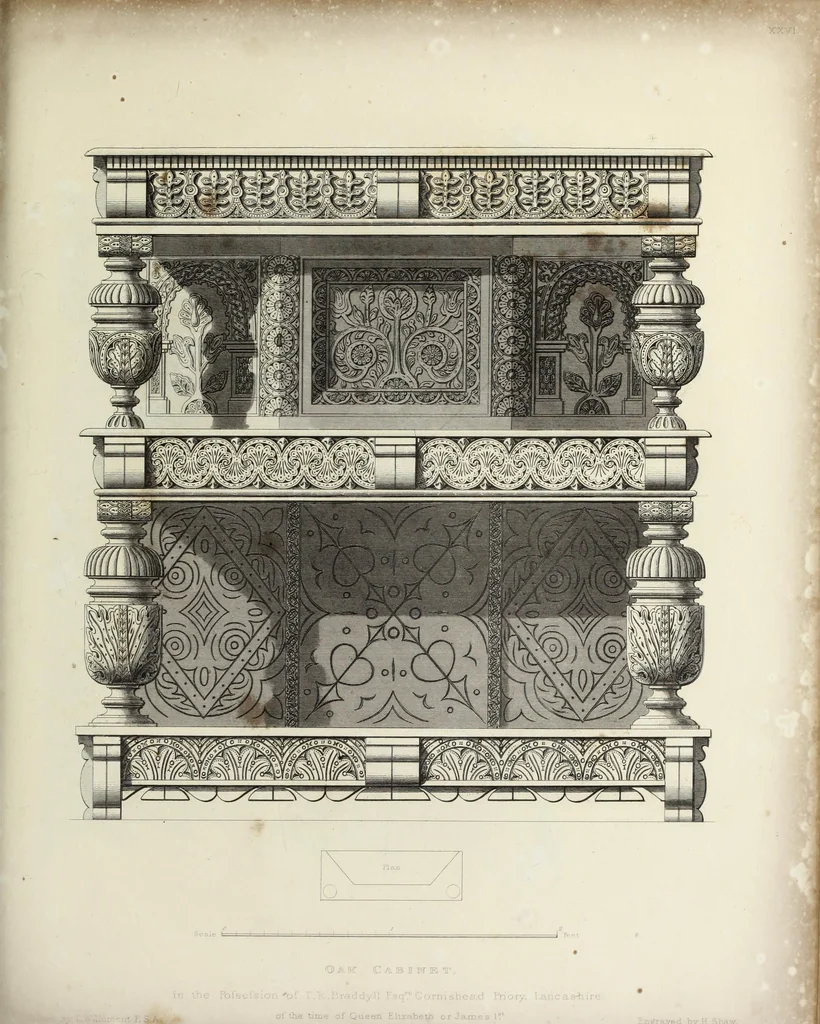 An illustration from Specimens of ancient furniture drawn from existing authorities, 1836, leaf 86