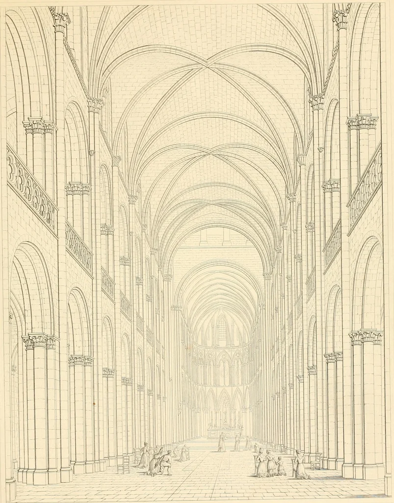An illustration from Specimens of the architecture of Normandy, from the 16th to the 17th century. Engraved by John and Henry Le Keux, 1874, leaf 114