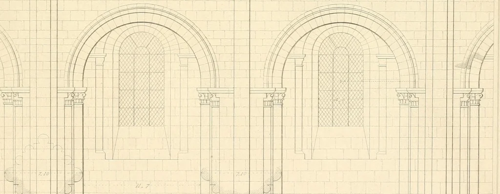 An illustration from Specimens of the architecture of Normandy, from the 16th to the 17th century. Engraved by John and Henry Le Keux, 1874, leaf 118