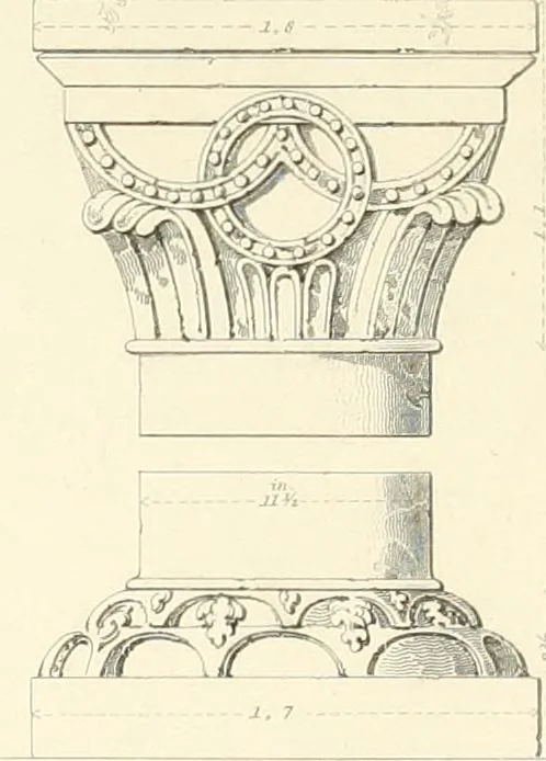 An illustration from Specimens of the architecture of Normandy, from the 16th to the 17th century. Engraved by John and Henry Le Keux, 1874, leaf 136
