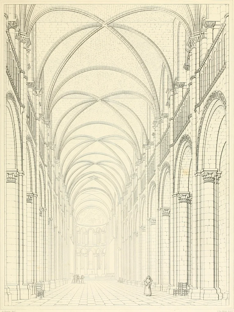 An illustration from Specimens of the architecture of Normandy, from the 16th to the 17th century. Engraved by John and Henry Le Keux, 1874, leaf 138