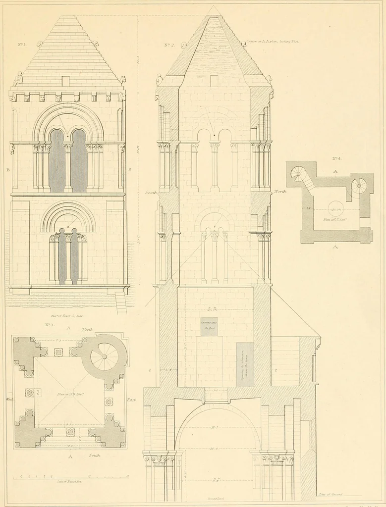 An illustration from Specimens of the architecture of Normandy, from the 16th to the 17th century. Engraved by John and Henry Le Keux, 1874, leaf 152