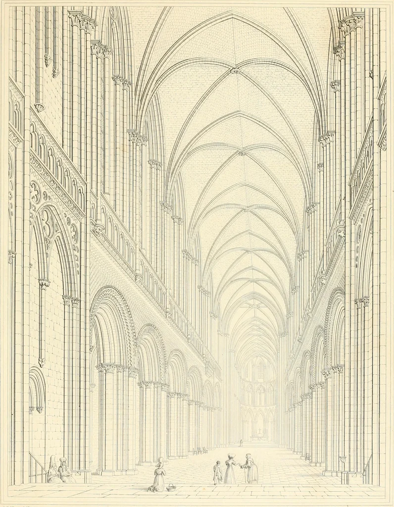 An illustration from Specimens of the architecture of Normandy, from the 16th to the 17th century. Engraved by John and Henry Le Keux, 1874, leaf 162