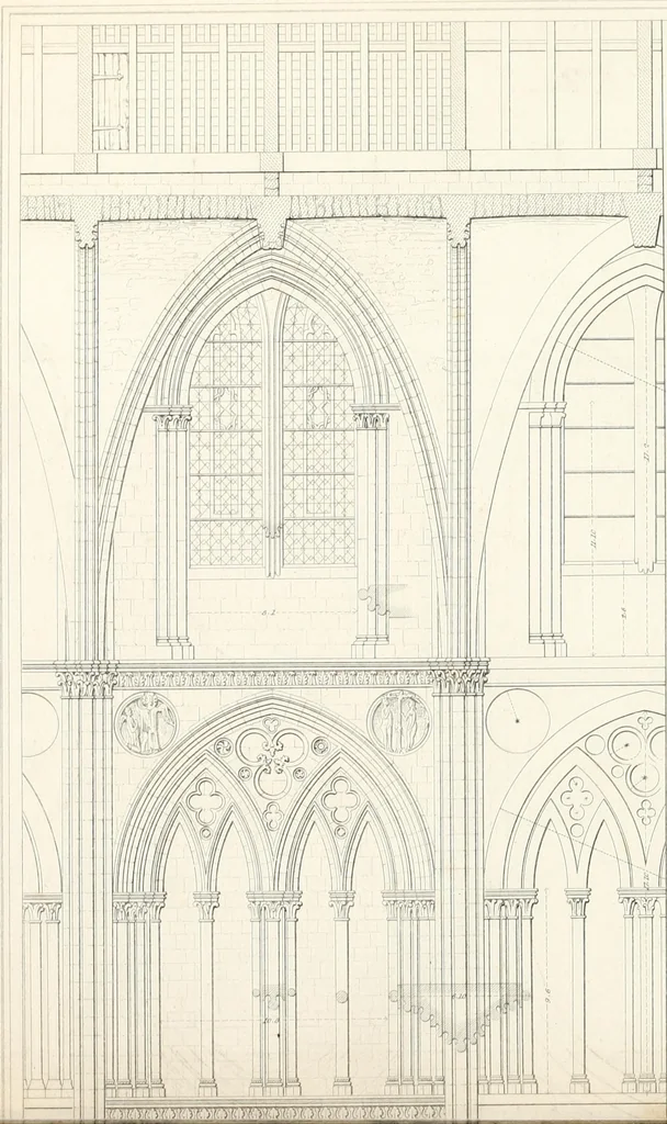 An illustration from Specimens of the architecture of Normandy, from the 16th to the 17th century. Engraved by John and Henry Le Keux, 1874, leaf 175