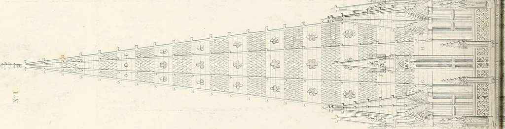 An illustration from Specimens of the architecture of Normandy, from the 16th to the 17th century. Engraved by John and Henry Le Keux, 1874, leaf 179