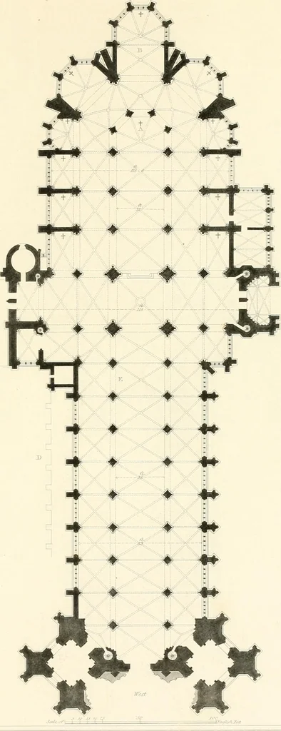 An illustration from Specimens of the architecture of Normandy, from the 16th to the 17th century. Engraved by John and Henry Le Keux, 1874, leaf 184